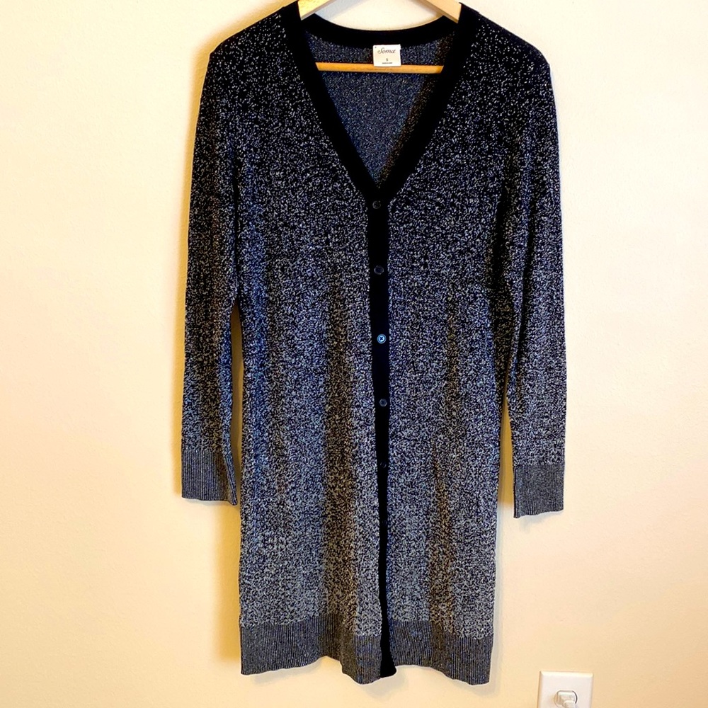 Soma Duster Cardigan Jacket Black Ombré